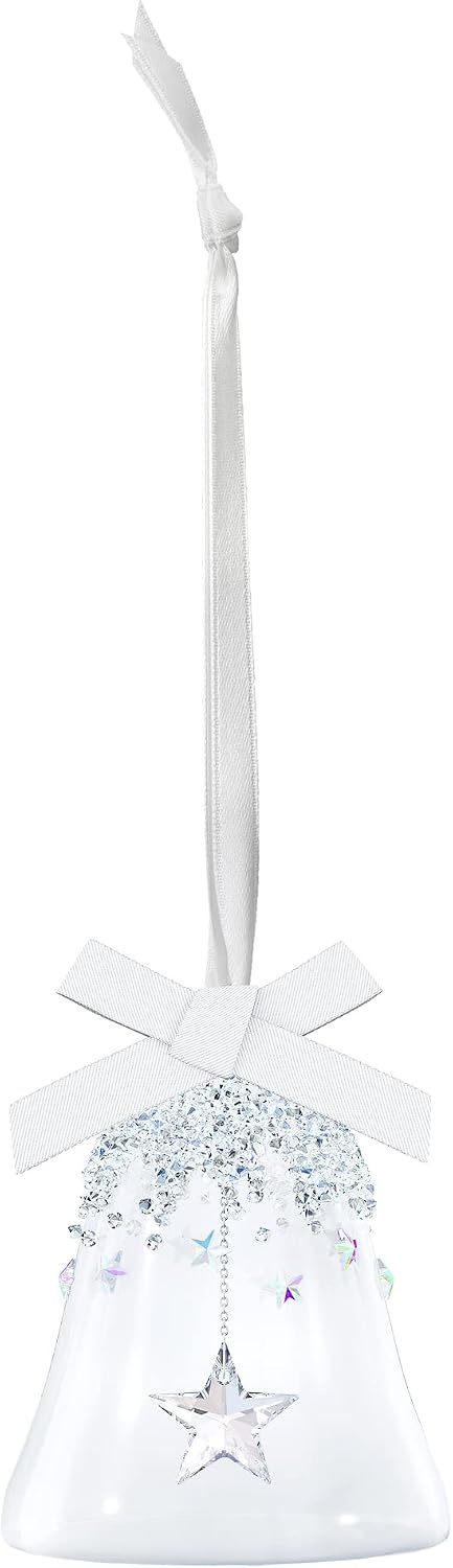 image:imageSWAROVSKI Shimmer Star Ornament Medium Multicolored Swarovski Crystals on White Satin Ribbon Part of the Classic CollectionBell Star Small