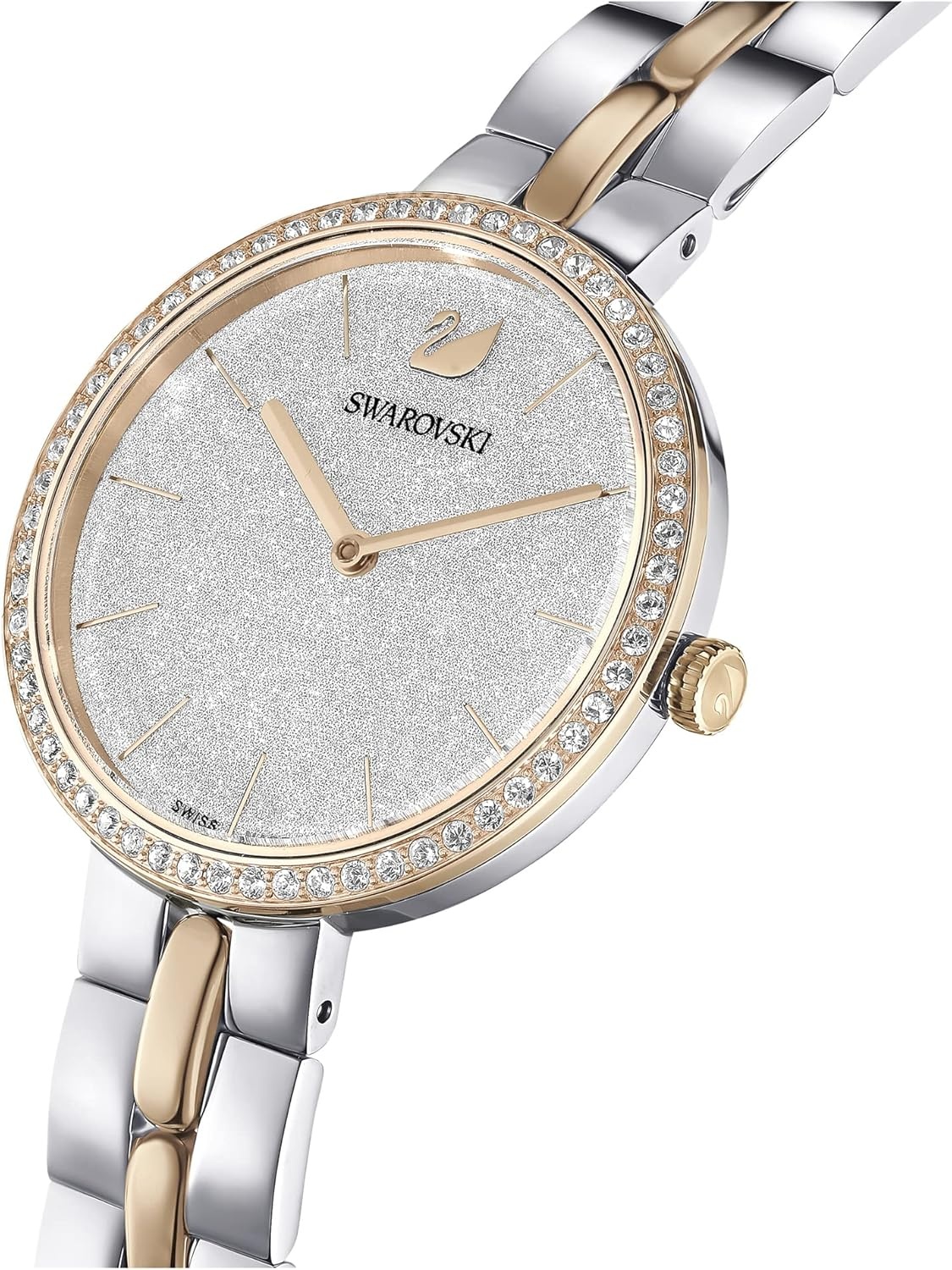 image:imageSwarovski Cosmopolitan Crystal Watch Clear Crystals Rose Gold Tone Finish Swiss Made Part of The Cosmopolitan Watch CollectionBlack