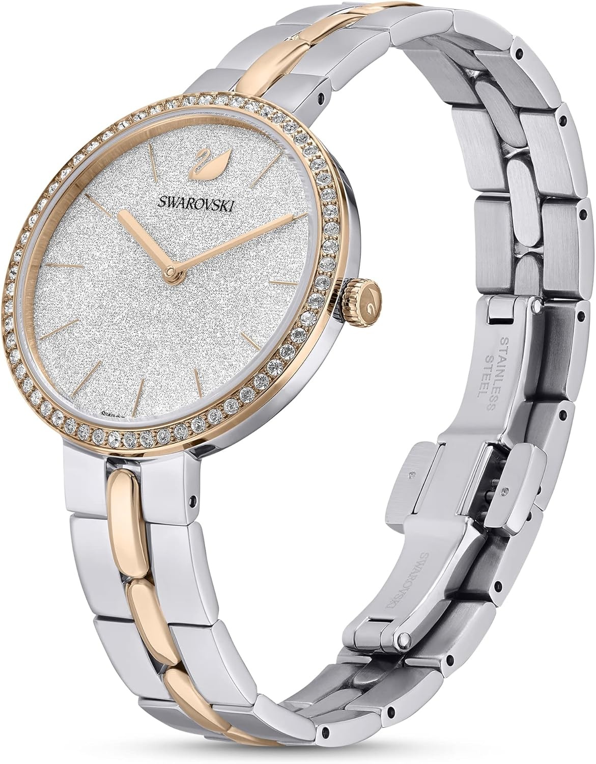 image:imageSwarovski Cosmopolitan Crystal Watch Clear Crystals Rose Gold Tone Finish Swiss Made Part of The Cosmopolitan Watch CollectionBlack