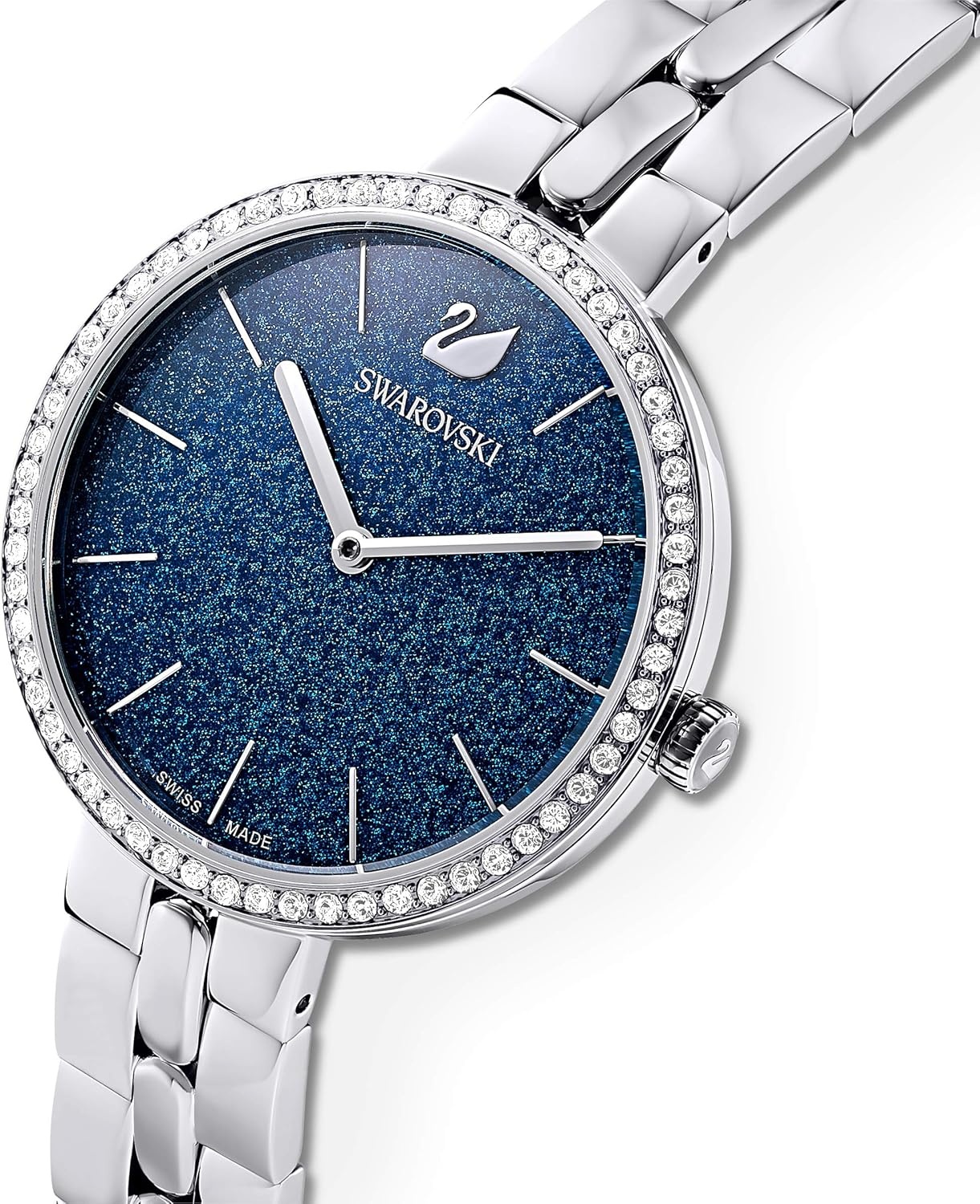 image:imageSwarovski Cosmopolitan Crystal Watch Clear Crystals Rose Gold Tone Finish Swiss Made Part of The Cosmopolitan Watch CollectionBlue Crystal