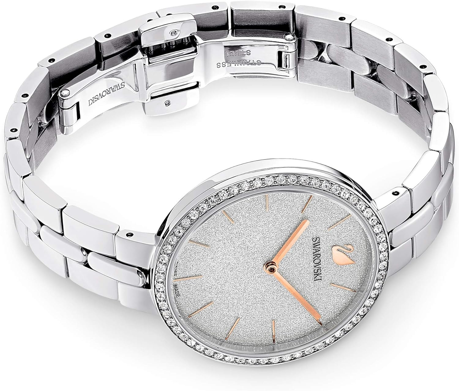image:imageSwarovski Cosmopolitan Crystal Watch Clear Crystals Rose Gold Tone Finish Swiss Made Part of The Cosmopolitan Watch CollectionStanless Steel