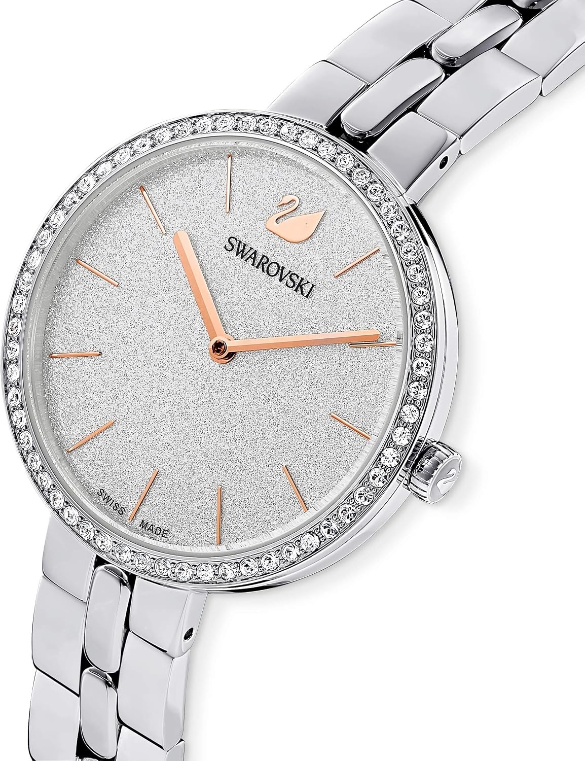 image:imageSwarovski Cosmopolitan Crystal Watch Clear Crystals Rose Gold Tone Finish Swiss Made Part of The Cosmopolitan Watch CollectionStanless Steel