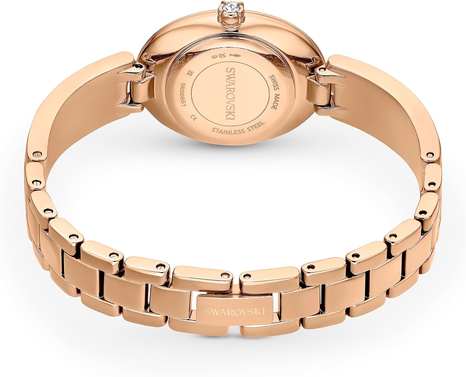 image:imageSwarovski Crystal Rock Oval Watch Metal Bracelet Blue Rose GoldTone Finish Swiss Made Part of The Crystal Rock Watch CollectionSilver Crystal Rock