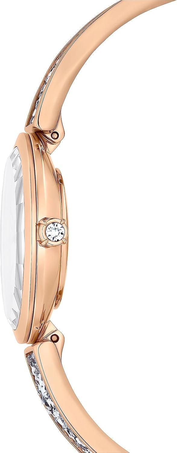 image:imageSwarovski Crystal Rock Oval Watch Metal Bracelet Blue Rose GoldTone Finish Swiss Made Part of The Crystal Rock Watch CollectionSilver Crystal Rock