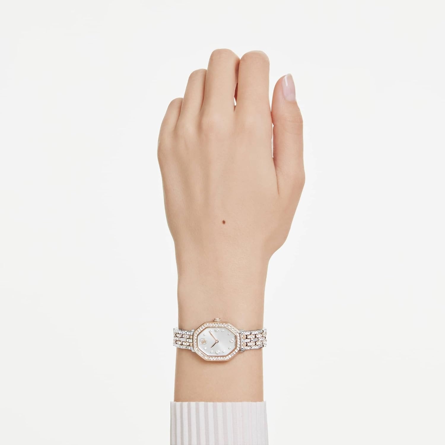 image:imageSwarovski Dextera Octagon Watch Swiss Made Metal Bracelet Silver Tone Rose GoldTone Finish