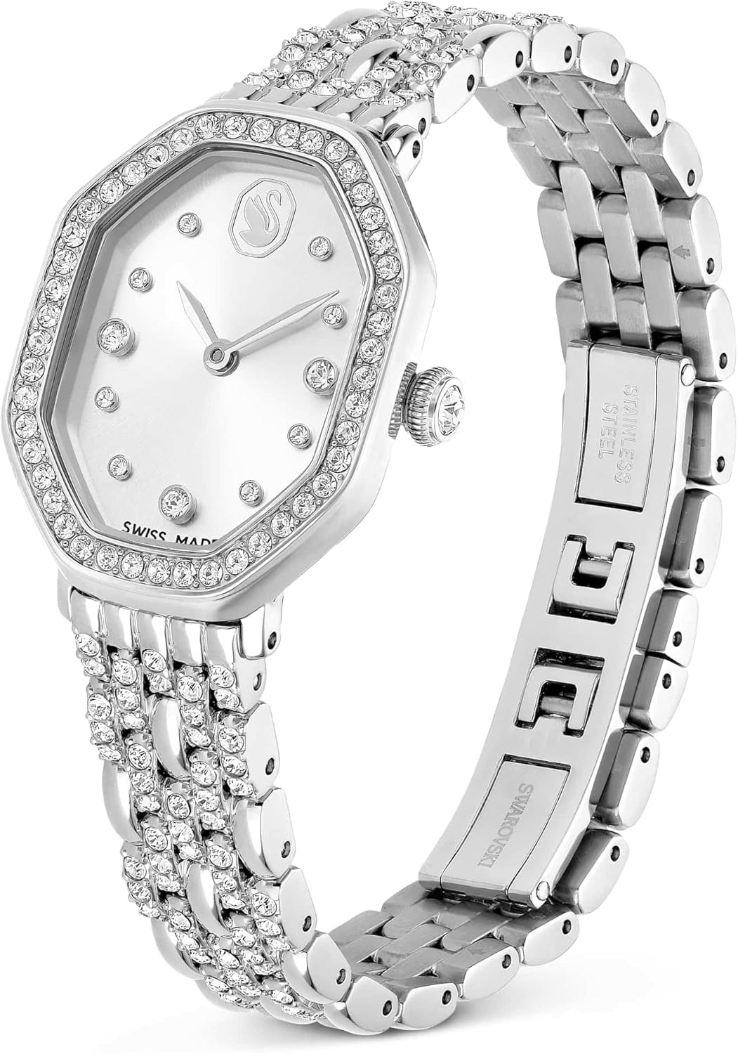 image:imageSwarovski Dextera Octagon Watch Swiss Made Metal Bracelet Silver Tone Stainless Steel