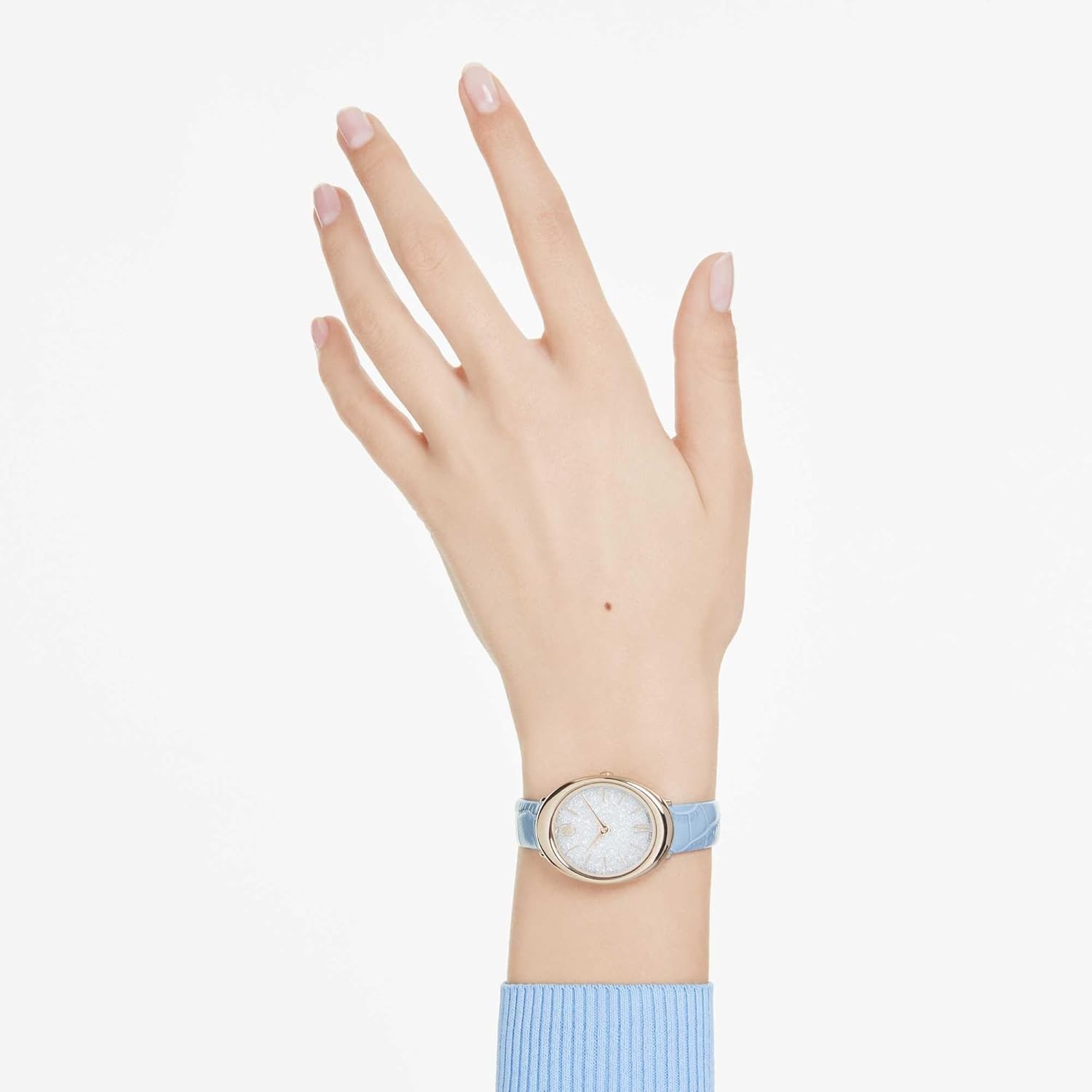 image:imageSwarovski Imber Watch Swiss Made Leather Strap Blue Champagne GoldTone Finish