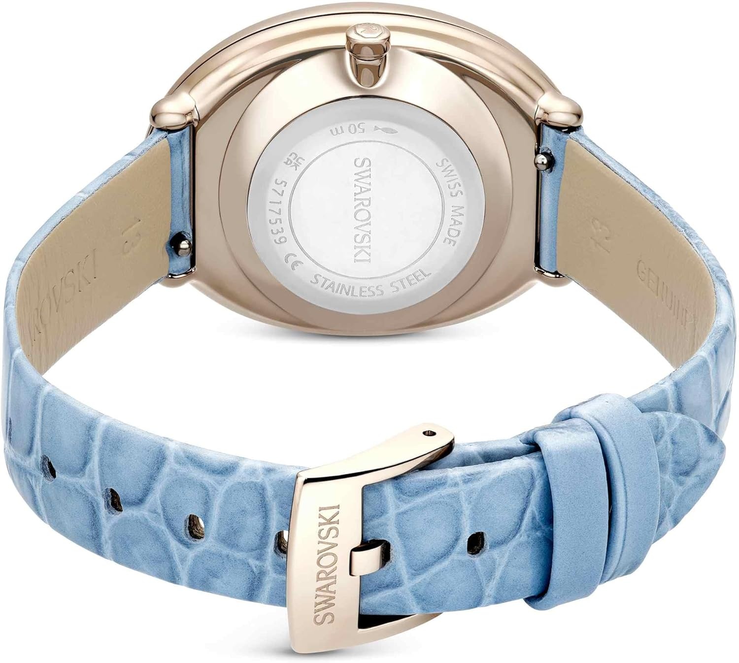 image:imageSwarovski Imber Watch Swiss Made Leather Strap Blue Champagne GoldTone Finish
