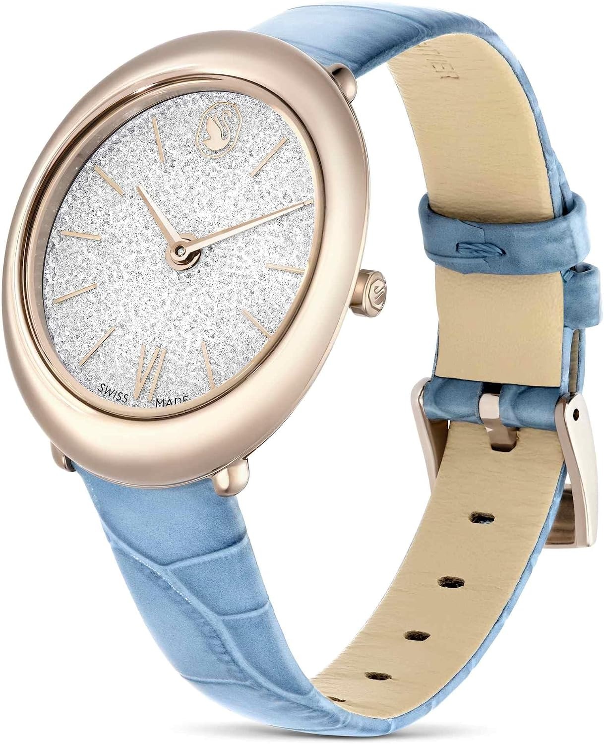 image:imageSwarovski Imber Watch Swiss Made Leather Strap Blue Champagne GoldTone Finish