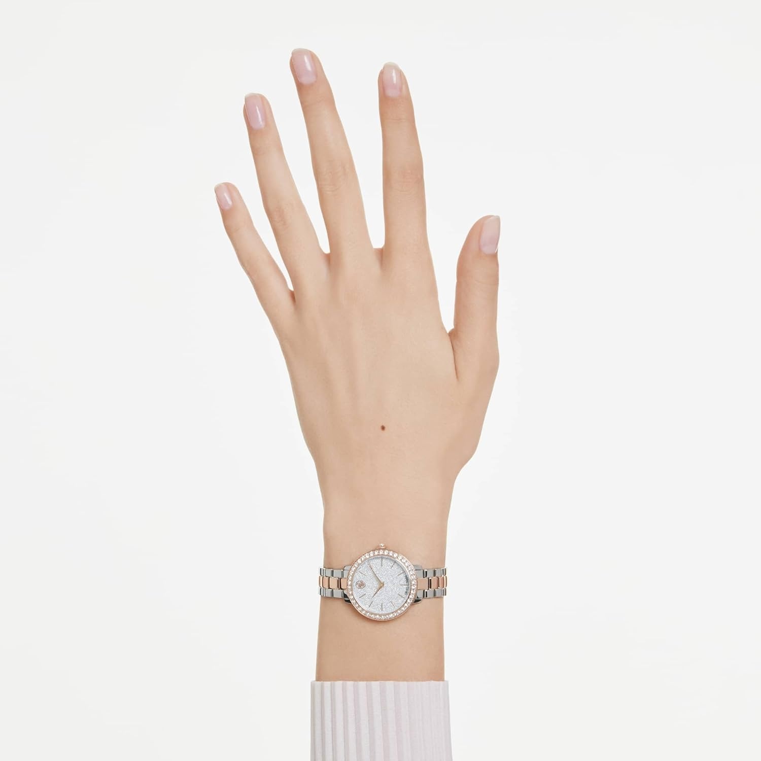 image:imageSwarovski Matrix 3Link Watch Swiss MadeMetal Bracelet Clear Crystals Rose GoldTone Finish Stainless SteelRoseGold Tone Finish
