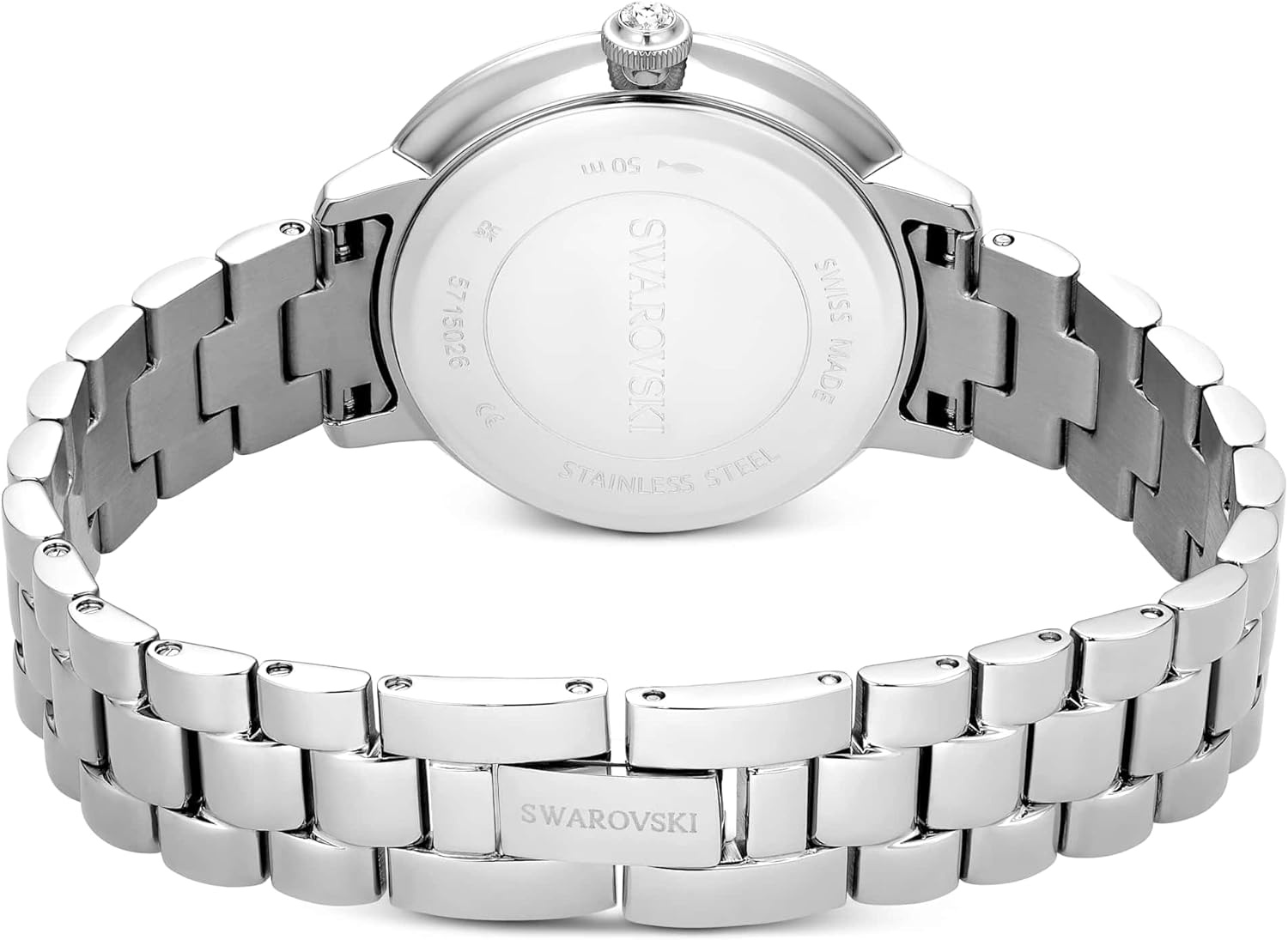 image:imageSwarovski Matrix 3Link Watch Swiss MadeMetal Bracelet Clear Crystals Rose GoldTone Finish Stainless SteelSilve Tone