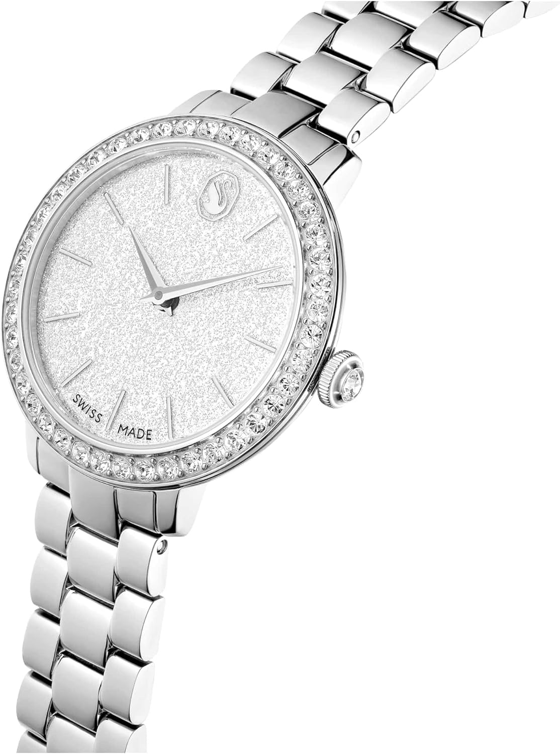 image:imageSwarovski Matrix 3Link Watch Swiss MadeMetal Bracelet Clear Crystals Rose GoldTone Finish Stainless SteelSilve Tone