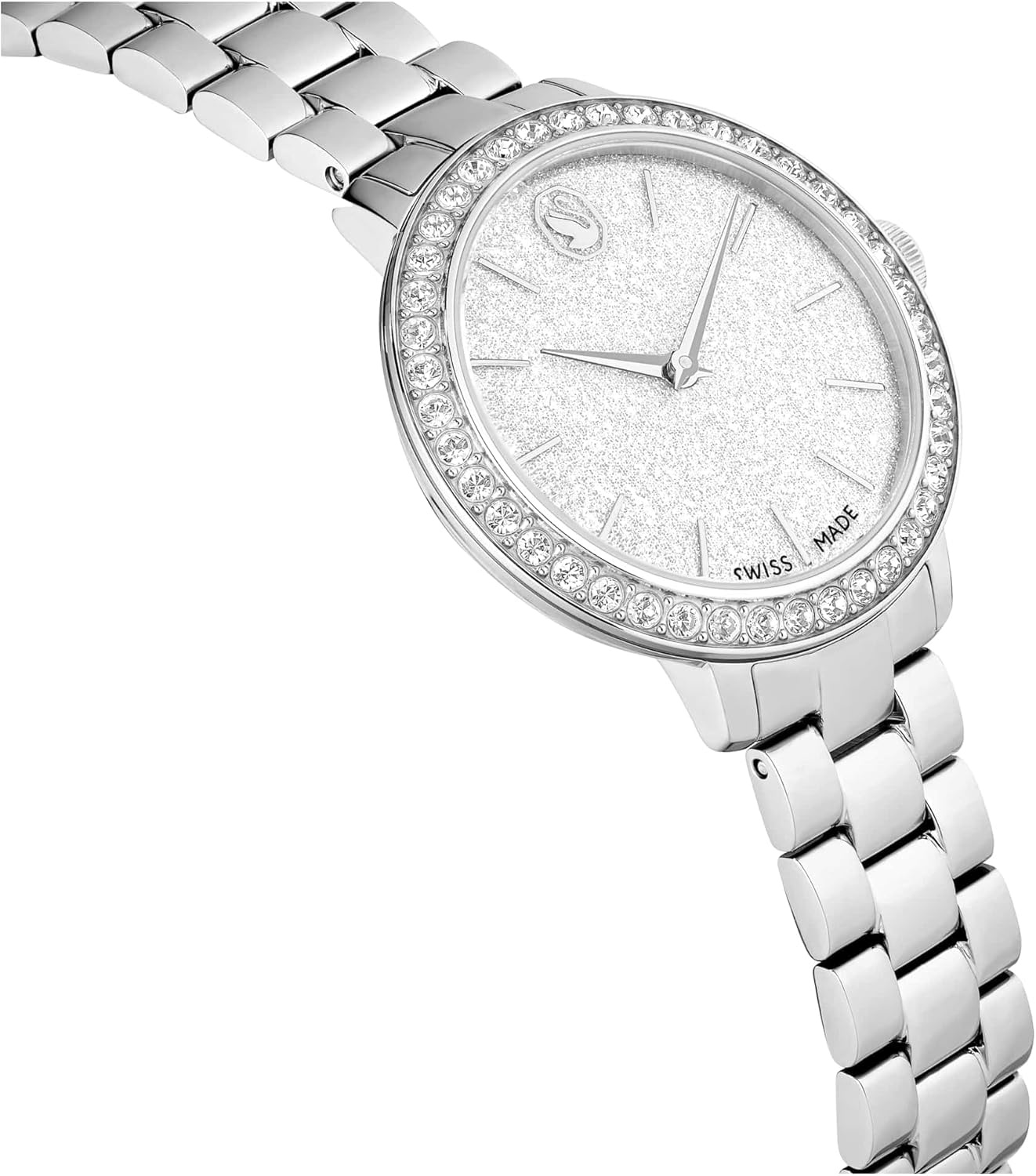 image:imageSwarovski Matrix 3Link Watch Swiss MadeMetal Bracelet Clear Crystals Rose GoldTone Finish Stainless SteelSilve Tone