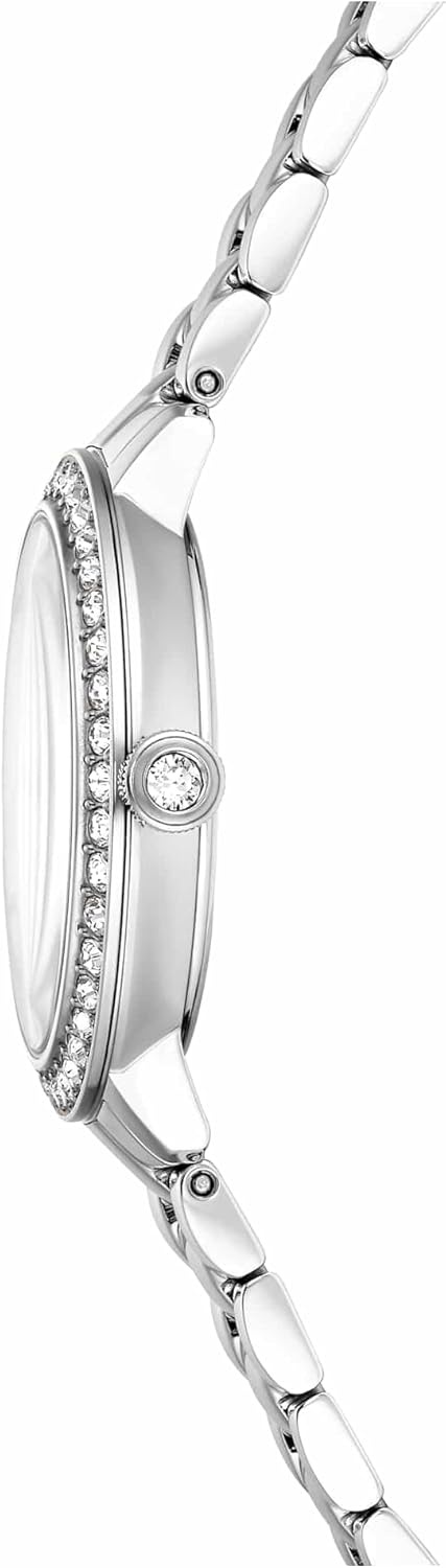 image:imageSwarovski Matrix 3Link Watch Swiss MadeMetal Bracelet Clear Crystals Rose GoldTone Finish Stainless SteelSilve Tone