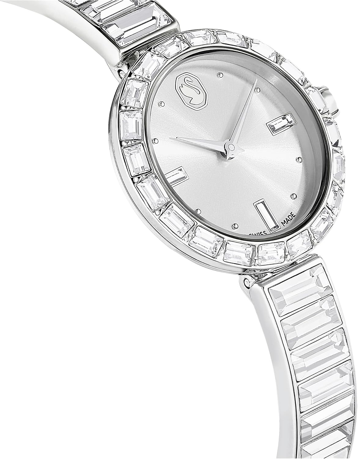 image:imageSwarovski Matrix Bangle Watch Swiss Made Crystal Bracelet Silver Tone Stainless SteelClear Crystal