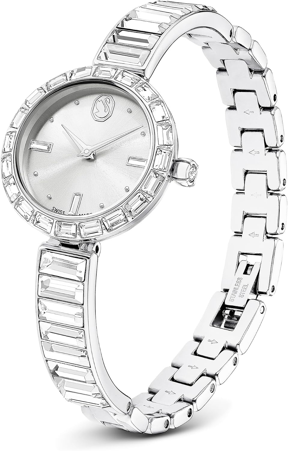 image:imageSwarovski Matrix Bangle Watch Swiss Made Crystal Bracelet Silver Tone Stainless SteelClear Crystal