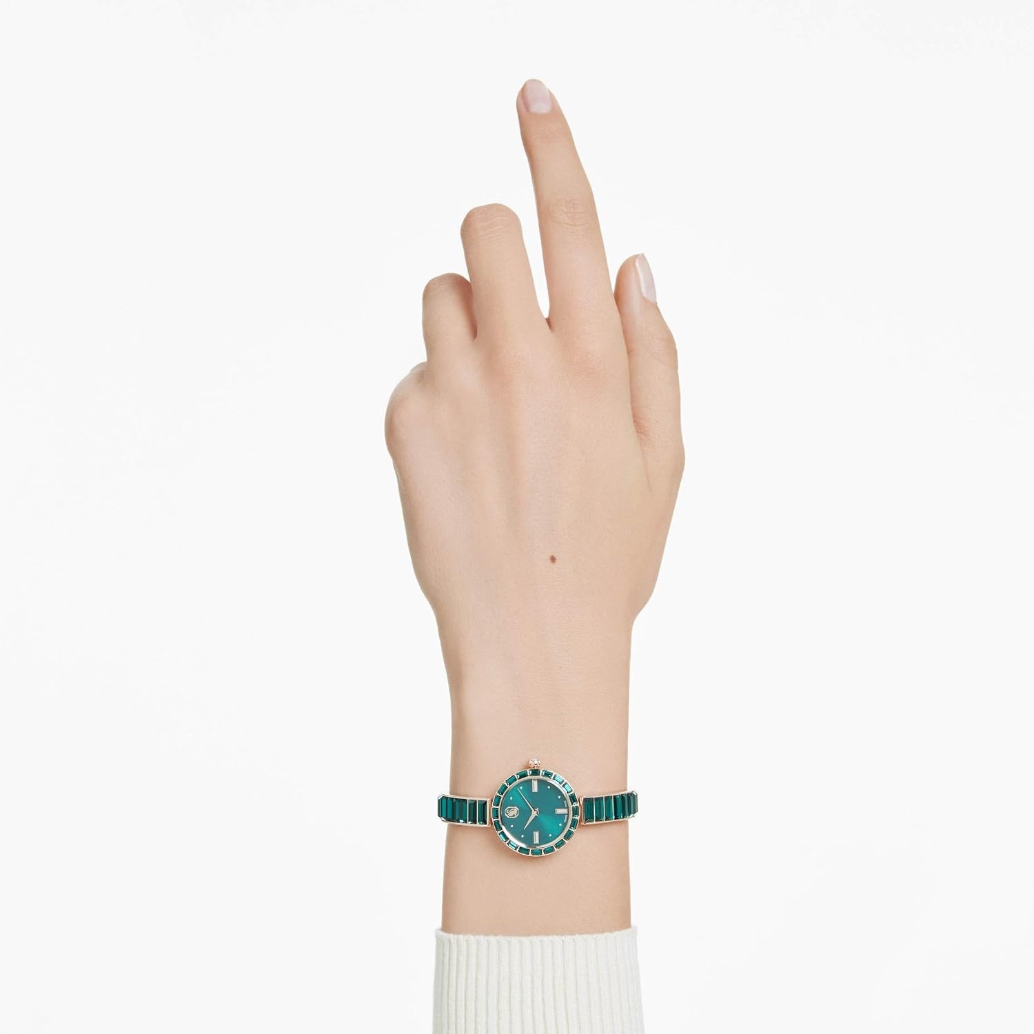 image:imageSwarovski Matrix Bangle Watch Swiss Made Crystal Bracelet Silver Tone Stainless SteelGreen Crystal