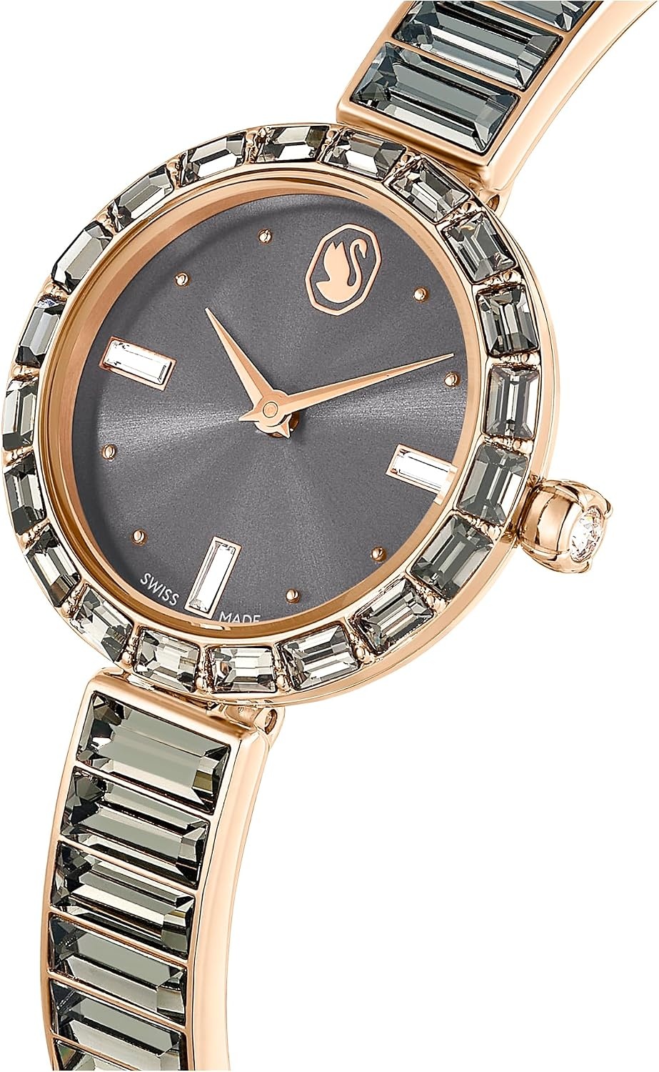 image:imageSwarovski Matrix Bangle Watch Swiss Made Crystal Bracelet Silver Tone Stainless SteelGrey Crystal