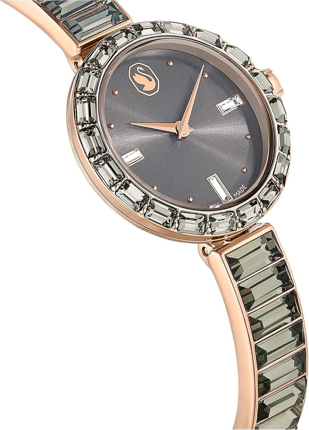 image:imageSwarovski Matrix Bangle Watch Swiss Made Crystal Bracelet Silver Tone Stainless SteelGrey Crystal