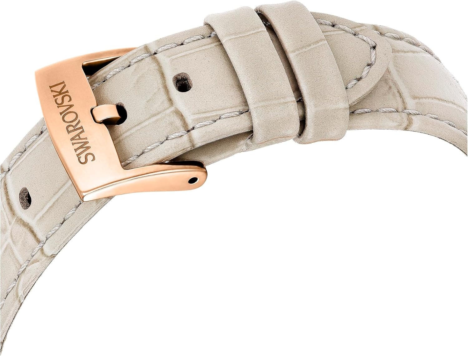 image:imageSwarovski Matrix Chrono Watch Leather Strap Swiss Made Clear Crystals Pink Taupe RoseGold FinishTaupe