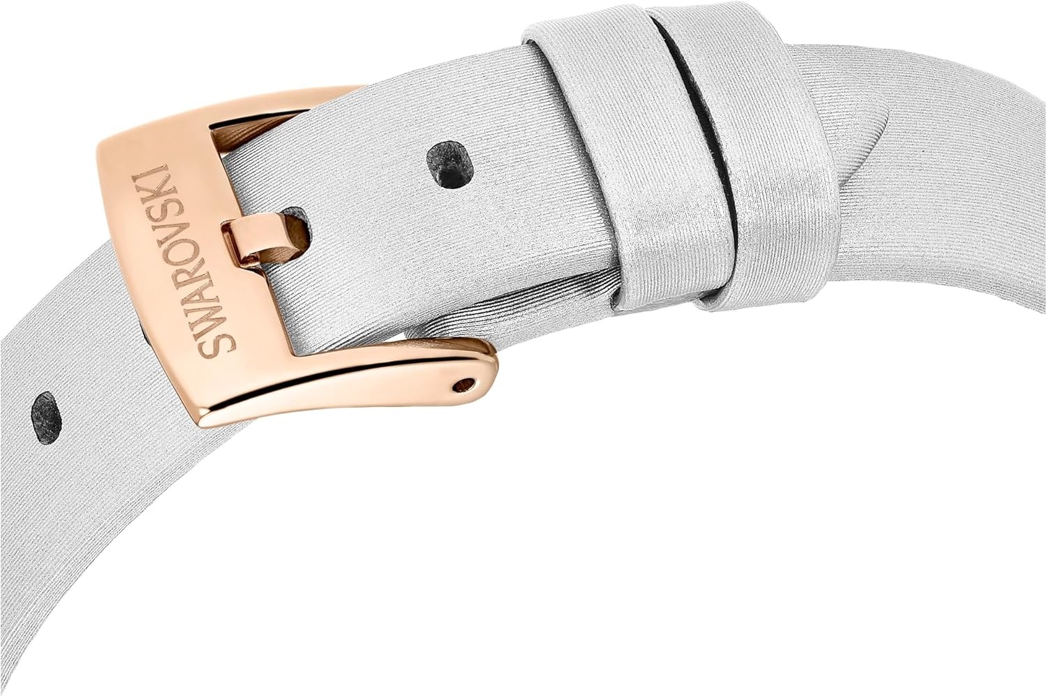 image:imageSwarovski Matrix Tennis Leather Strap Watch Swiss Made Clear Crystals Black Grey Rose GoldTone Stainless Steel FinishesGray