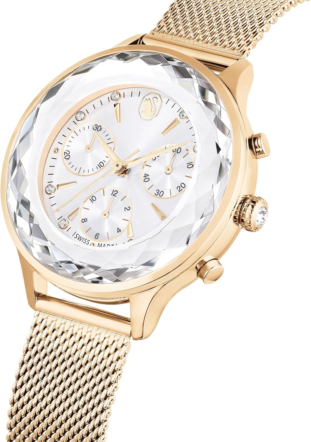 image:imageSwarovski Nova Chrono Watch Swiss Made Metal Bracelet Gold Tone Champagne GoldTone Finish