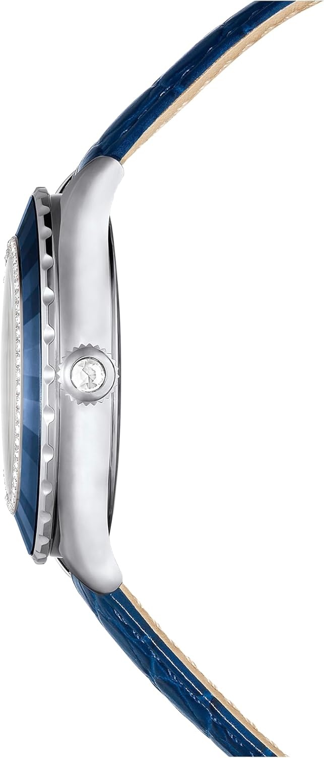 image:imageSwarovski Octea Moon Watch Swiss Made Moon Leather Strap Blue Stainless Steel