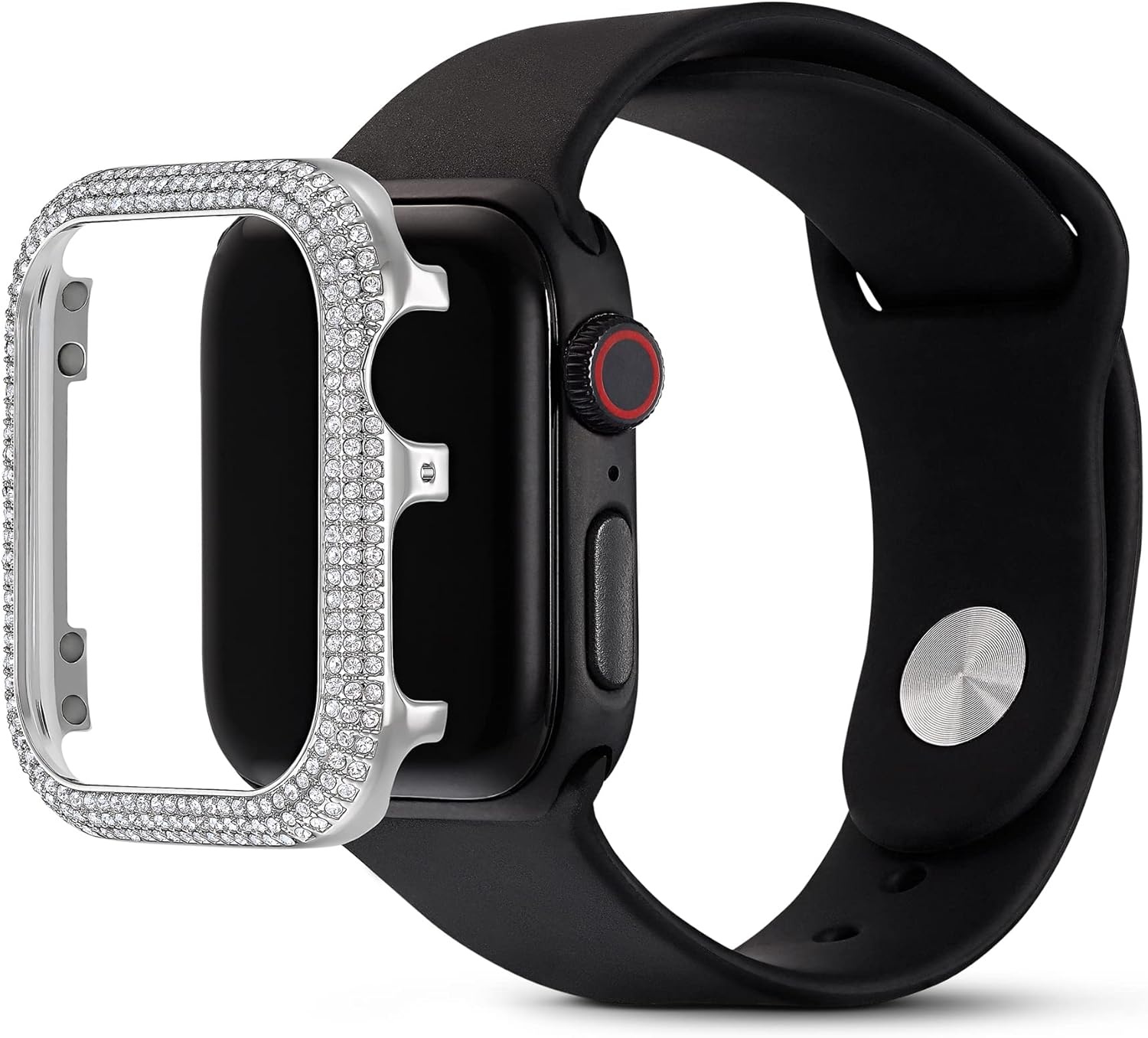 image:imageSwarovski Sparkling Smartwatch Case Compatible with Apple Watch Series 4 and 5 40mm RoseGold ToneSilver tone