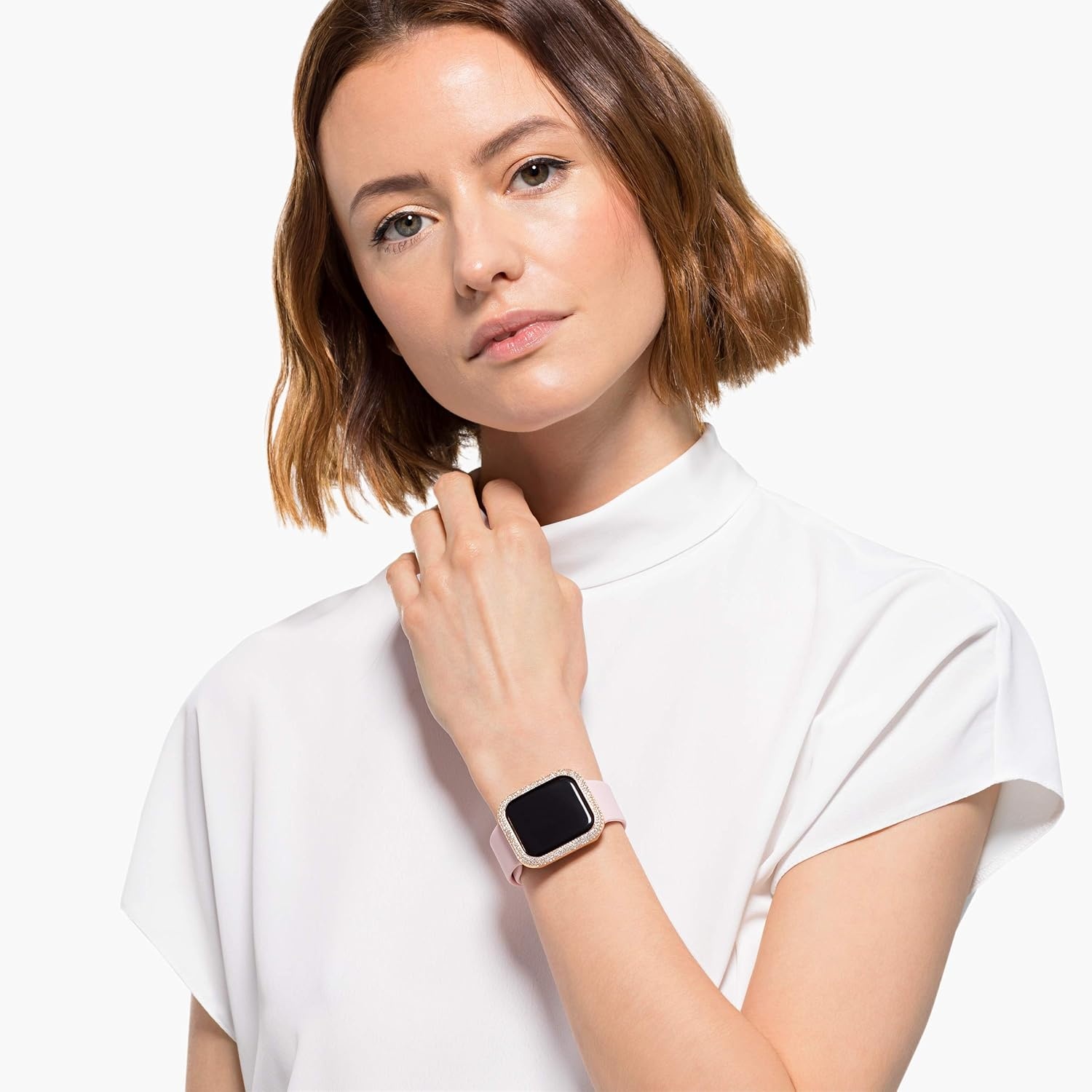 image:imageSwarovski Sparkling Smartwatch Case Compatible with Apple Watch Series 4 and 5 40mm RoseGold ToneSparkling Rose Gold Tone