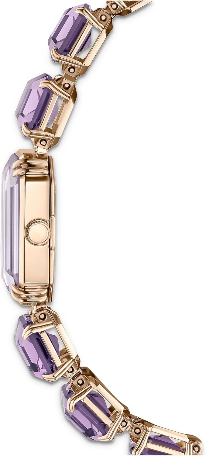 image:imageSwarovski Watch Octagon Cut Bracelet Purple Champagne GoldTone Finish