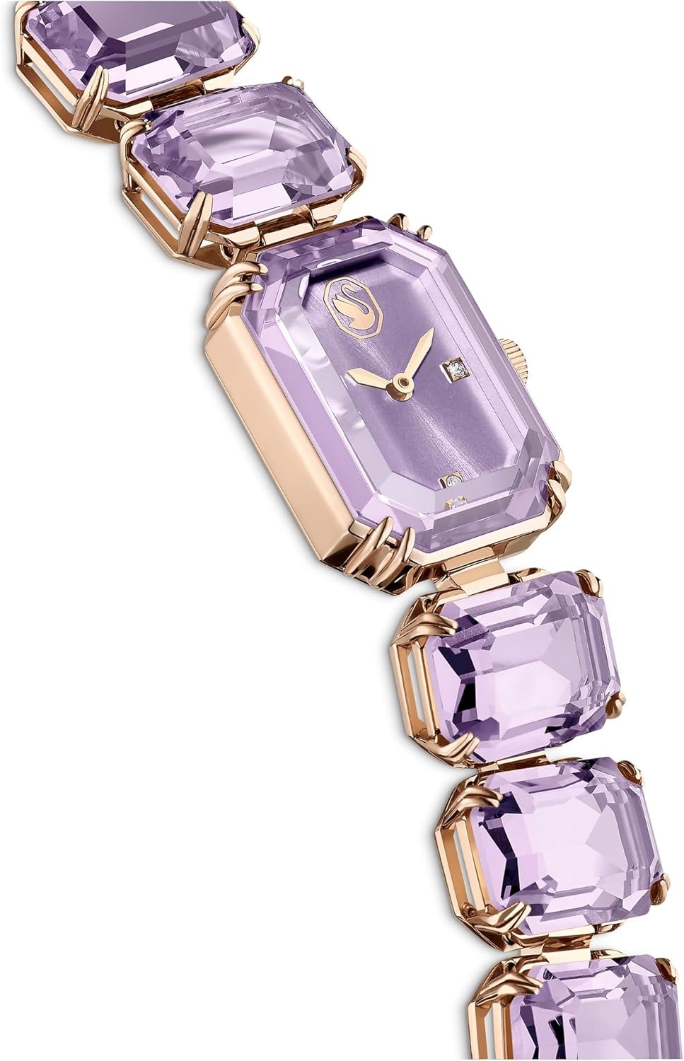 image:imageSwarovski Watch Octagon Cut Bracelet Purple Champagne GoldTone Finish