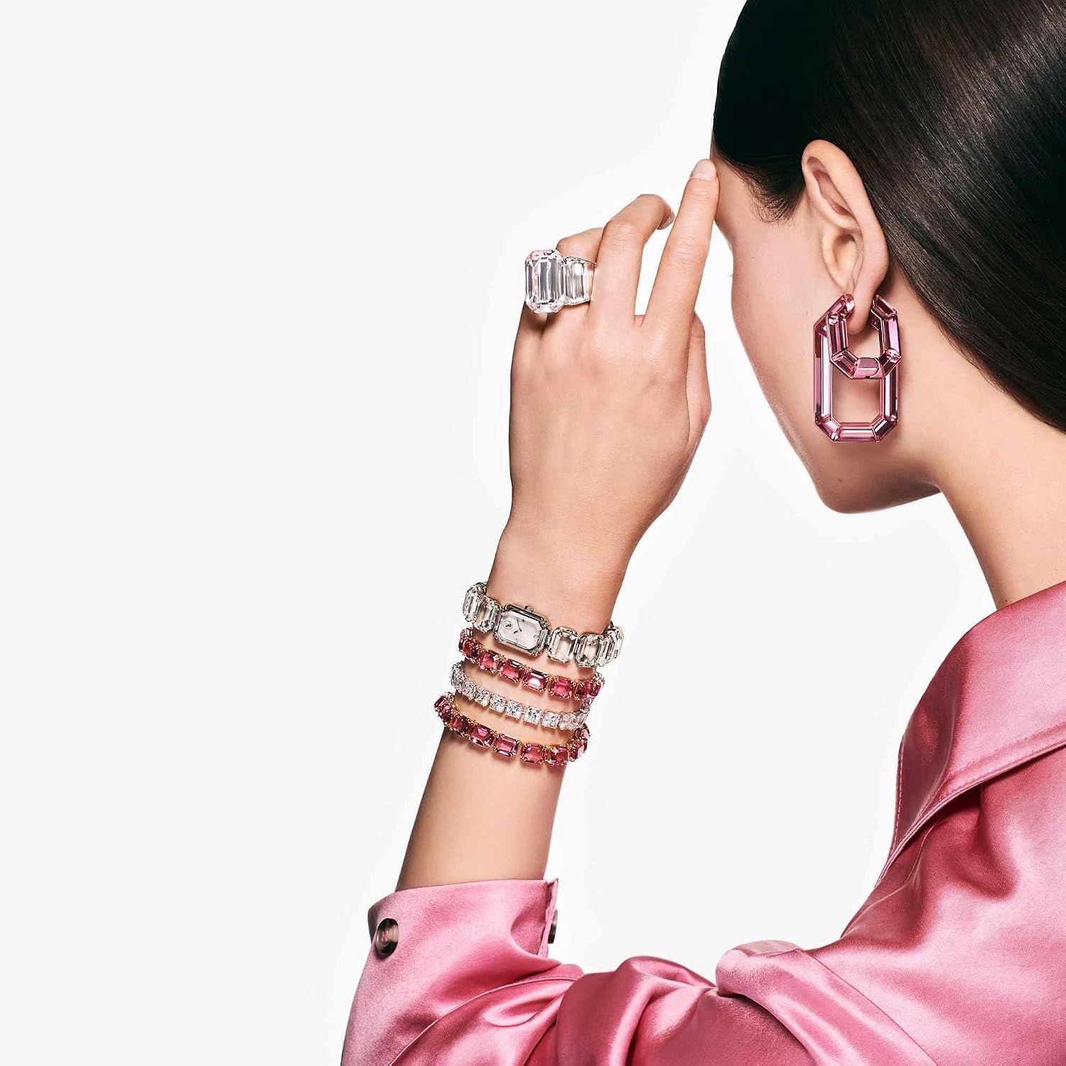 image:imageSwarovski Watch Octagon Cut Bracelet White Stainless Steel