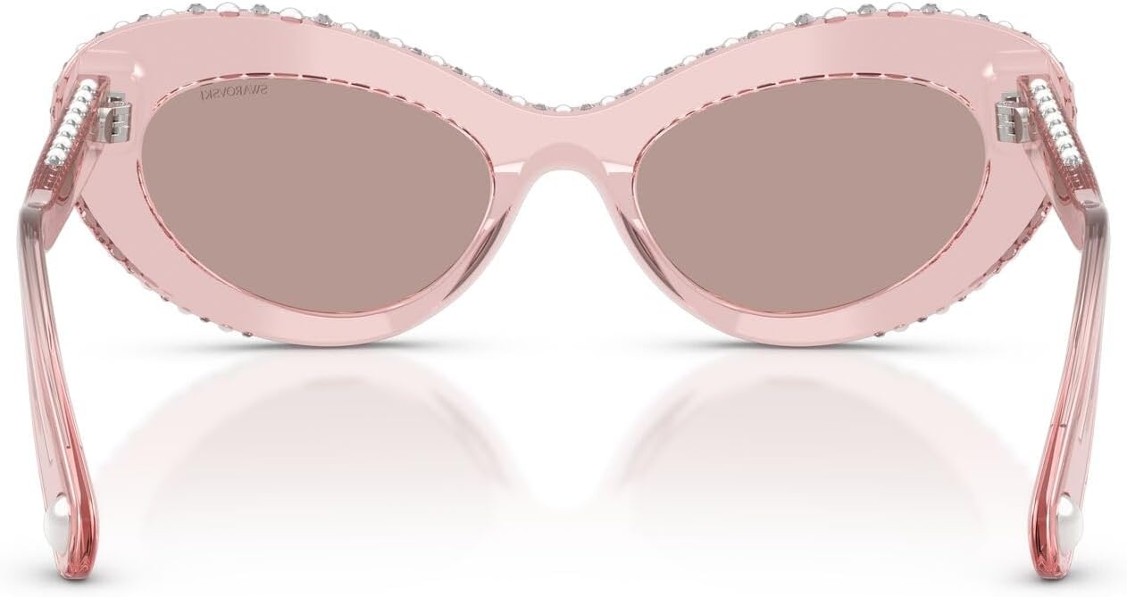 image:imageSwarovski Womens SK6061U Universal Fit Cat Eye Sunglasses51 mmTransparent Dark PinkLight Purple Brown