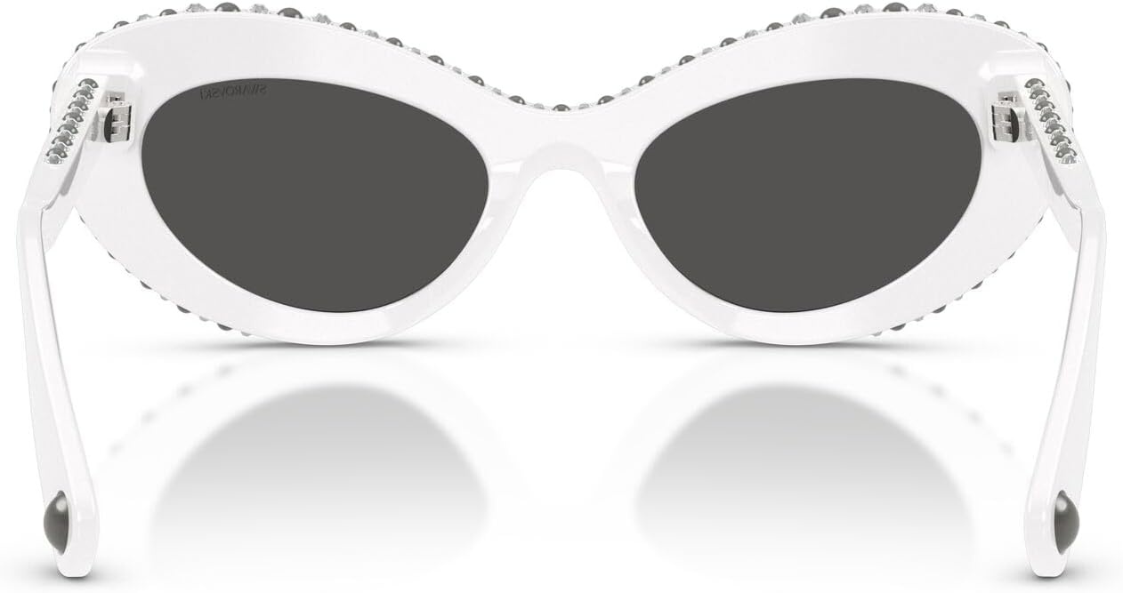 image:imageSwarovski Womens SK6061U Universal Fit Cat Eye Sunglasses51 mmWhiteDark Grey