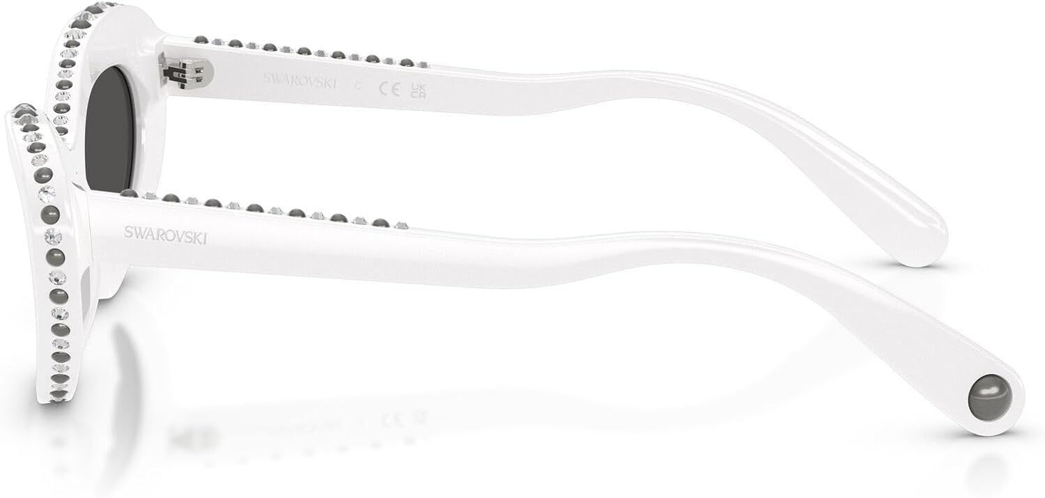 image:imageSwarovski Womens SK6061U Universal Fit Cat Eye Sunglasses51 mmWhiteDark Grey