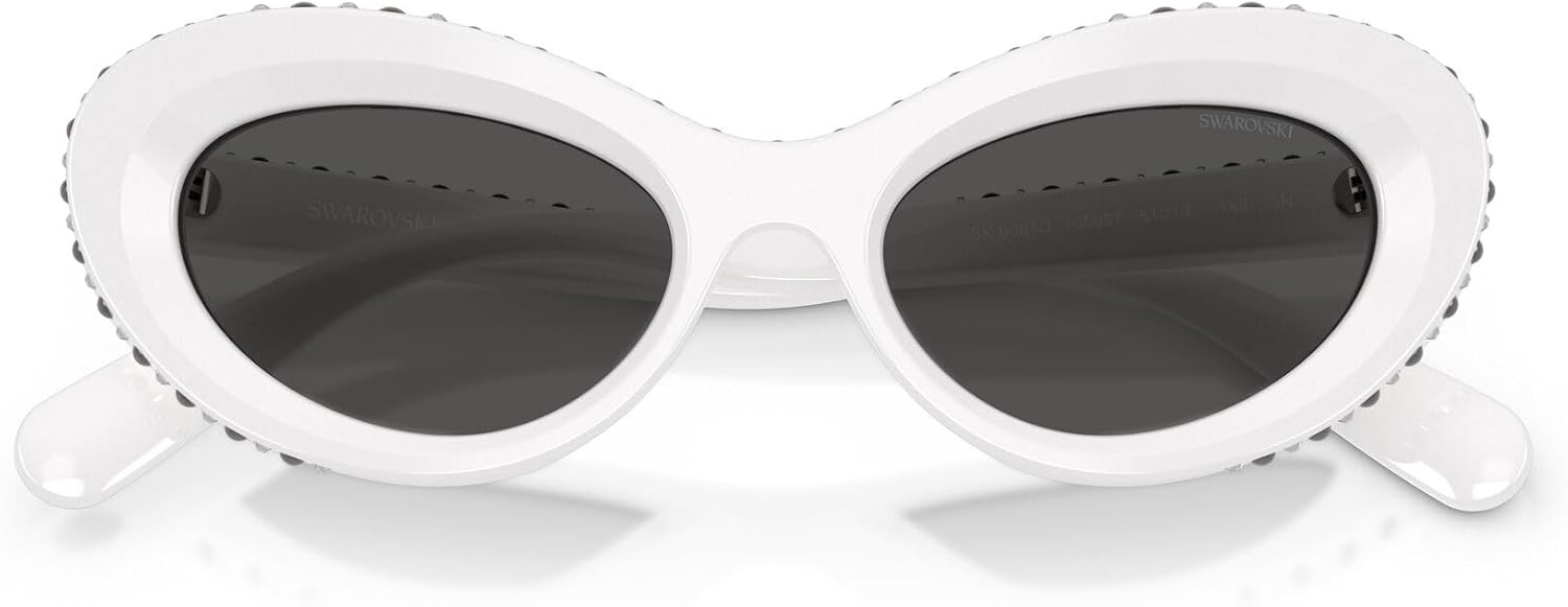 image:imageSwarovski Womens SK6061U Universal Fit Cat Eye Sunglasses51 mmWhiteDark Grey