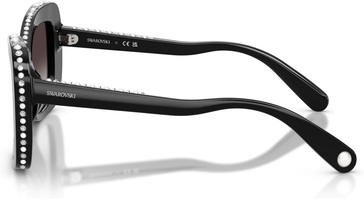 image:imageSwarovski Womens SK6062U Universal Fit Butterfly Sunglasses 51 mmBlackGradient Grey
