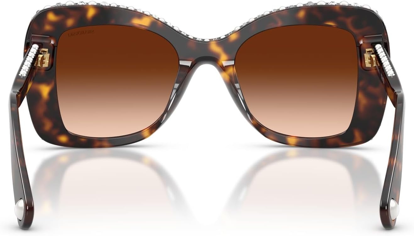 image:imageSwarovski Womens SK6062U Universal Fit Butterfly Sunglasses 51 mmHavana Tortoise CrystalGradient Brown