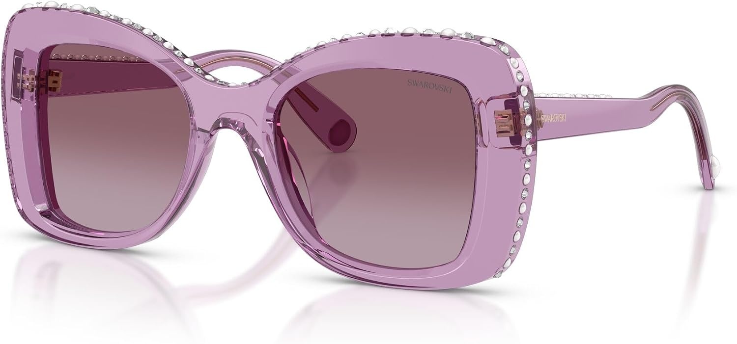 image:imageSwarovski Womens SK6062U Universal Fit Butterfly Sunglasses 51 mmTransparent AmethystViolet Gradient