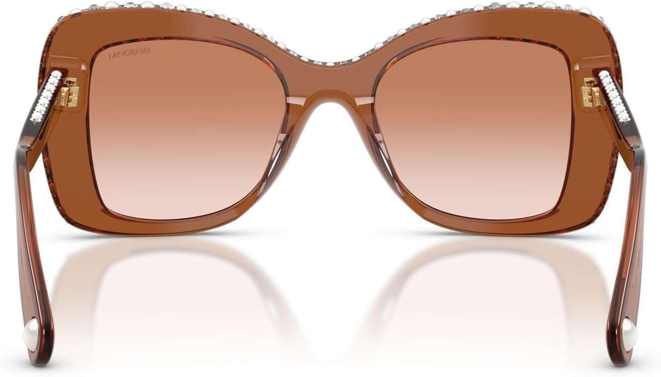 image:imageSwarovski Womens SK6062U Universal Fit Butterfly Sunglasses 51 mmTransparent BrownGradient Brown
