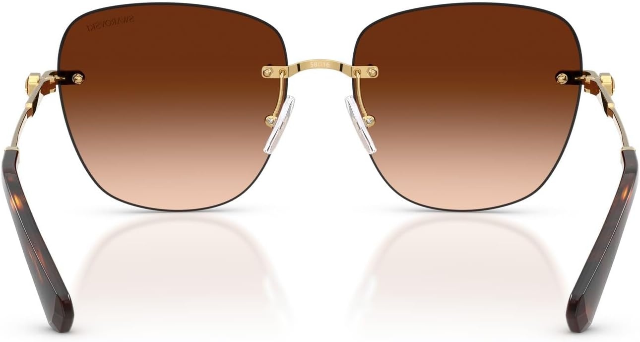 image:imageSwarovski Womens SK7043 Square Sunglasses58 mmGoldGradient Dark Brown