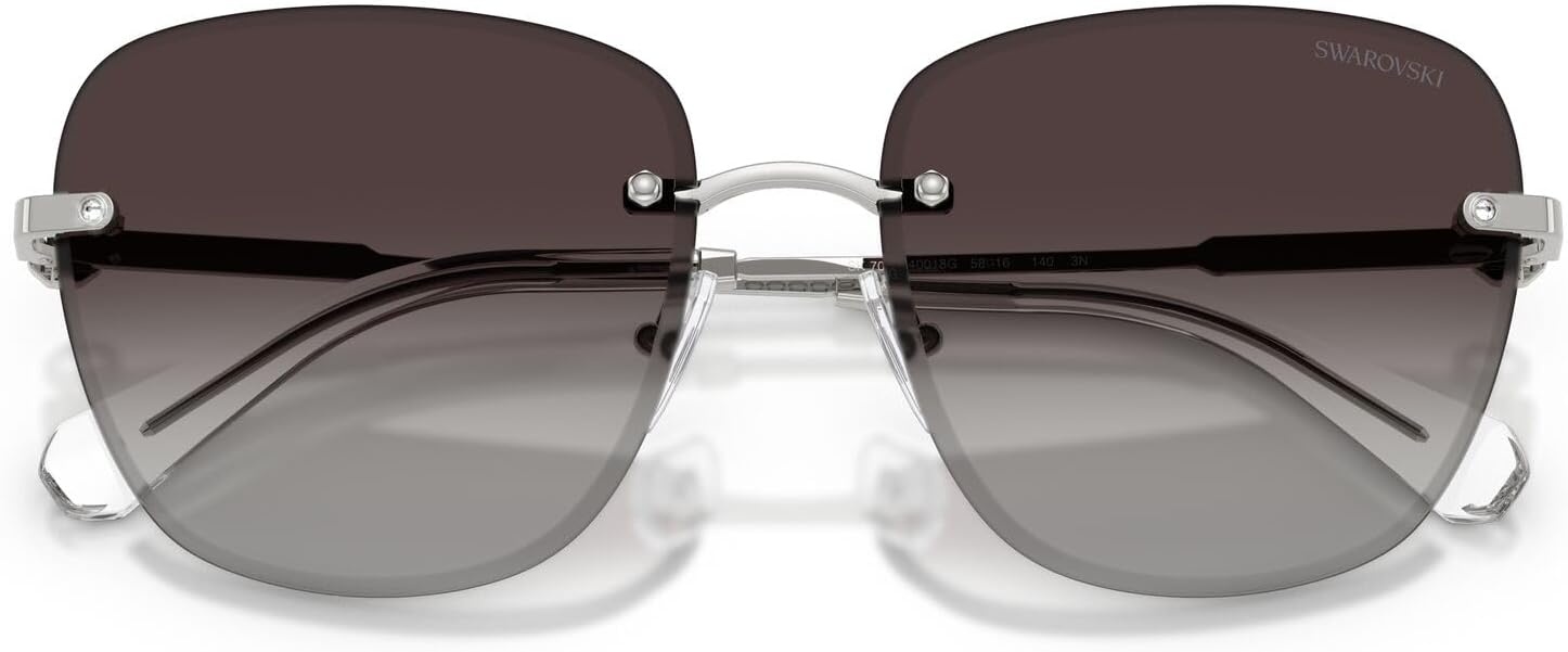 image:imageSwarovski Womens SK7043 Square Sunglasses58 mmSilverGradient Grey