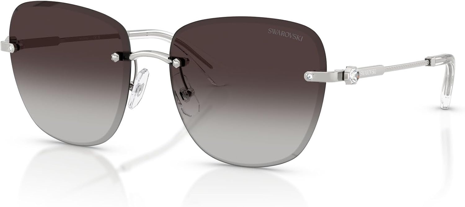 image:imageSwarovski Womens SK7043 Square Sunglasses58 mmSilverGradient Grey