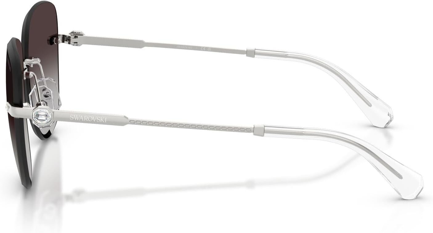 image:imageSwarovski Womens SK7043 Square Sunglasses58 mmSilverGradient Grey