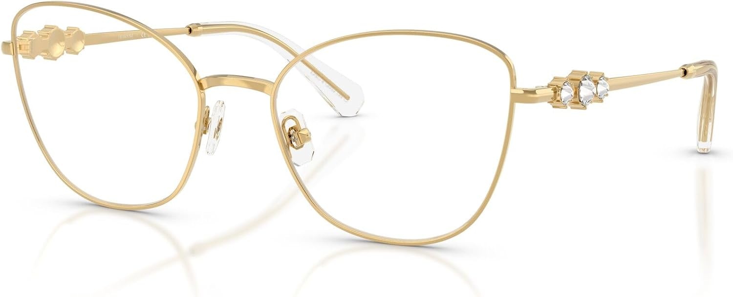 image:imageSwarovski Womens Sk1034 Cat Eye Prescription Eyewear FramesGoldDemo Lens