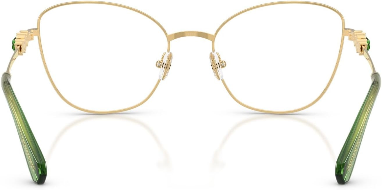 image:imageSwarovski Womens Sk1034 Cat Eye Prescription Eyewear FramesGreenGoldDemo Lens