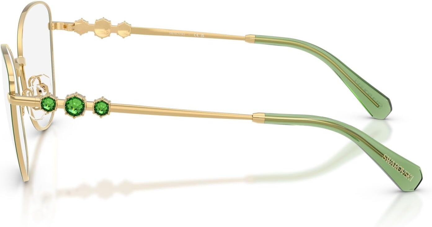image:imageSwarovski Womens Sk1034 Cat Eye Prescription Eyewear FramesGreenGoldDemo Lens