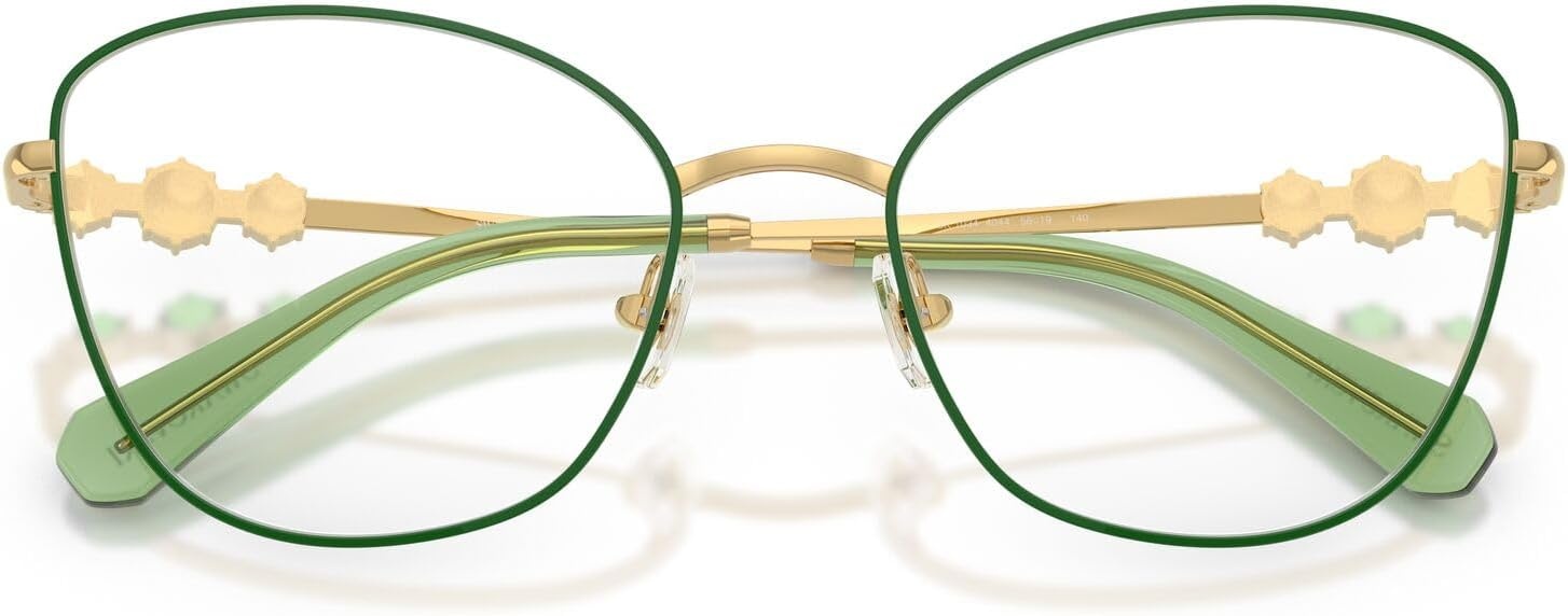 image:imageSwarovski Womens Sk1034 Cat Eye Prescription Eyewear FramesGreenGoldDemo Lens
