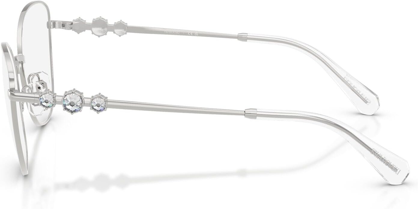 image:imageSwarovski Womens Sk1034 Cat Eye Prescription Eyewear FramesSilverDemo Lens