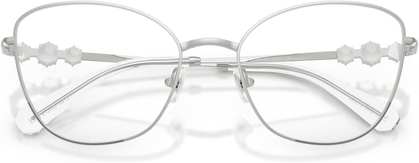 image:imageSwarovski Womens Sk1034 Cat Eye Prescription Eyewear FramesSilverDemo Lens